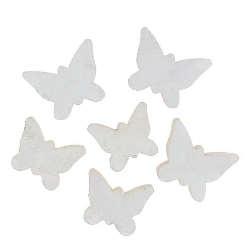 Floristik24 Farfalla in legno bianco 2,8 cm - 3,3 cm 28 pezzi