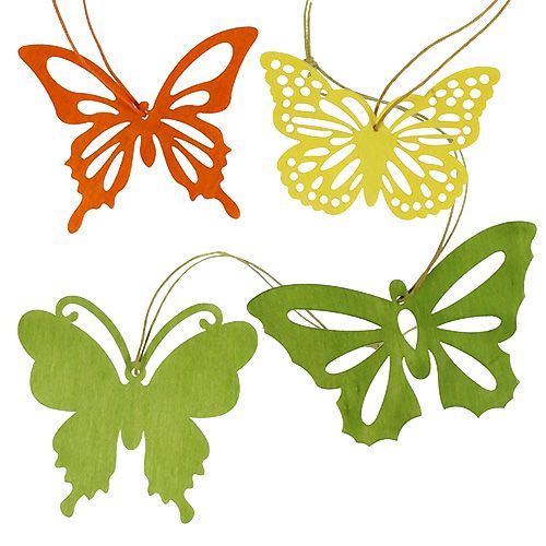 Floristik24 Farfalle in legno per appendere 8 cm - 10 cm 24 pezzi