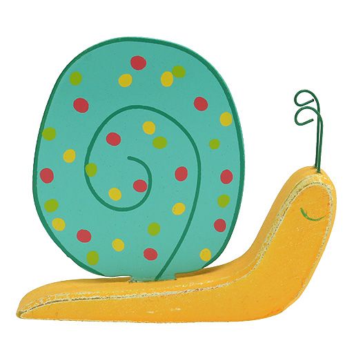 Floristik24 Lumaca di legno 10,5 x 9 cm colorato 6 pezzi