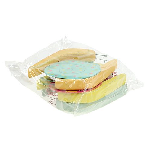 Floristik24 Lumaca di legno 10,5 x 9 cm colorato 6 pezzi