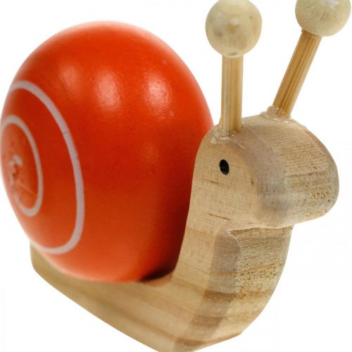 Floristik24 Lumache in legno per decorare, primavera, lumache da giardino verde-arancio, decorazioni da tavola 6pz