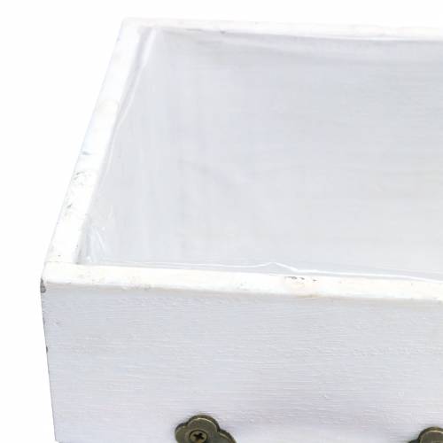 Prodotto Fioriera cassetto in legno bianco 15x15/12x12cm set di 2
