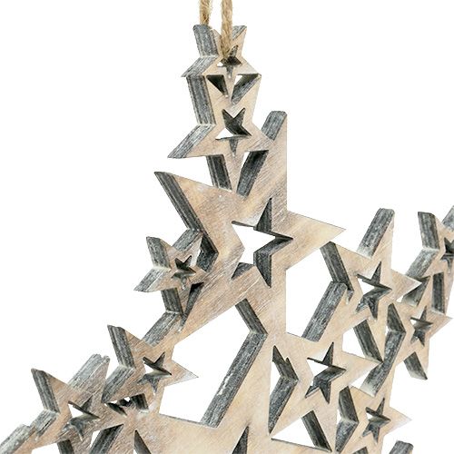 Floristik24 Stella in legno da appendere 24cm x 24cm L35cm 1p