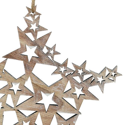 Floristik24 Stella in legno da appendere 24cm x 24cm L35cm 1p