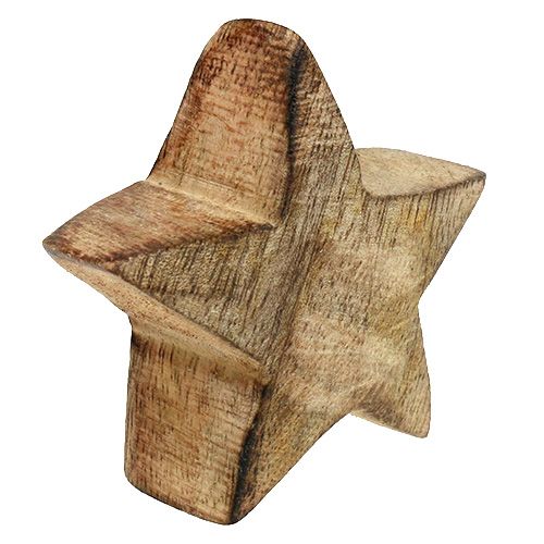 Floristik24 Stella in legno natura 5cm - 6cm in scatola 12pz