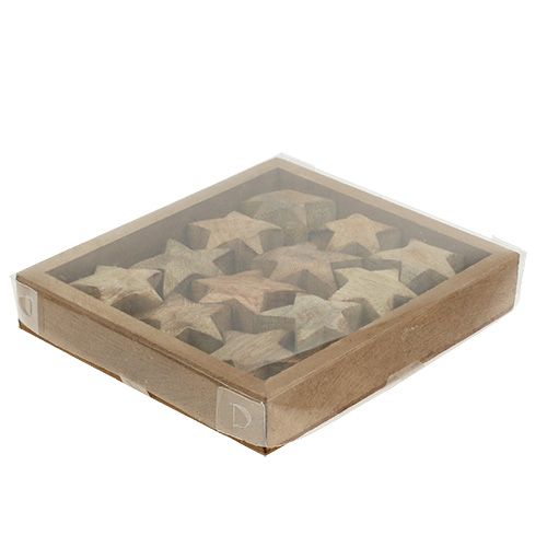 Floristik24 Stella in legno natura 5cm - 6cm in scatola 12pz