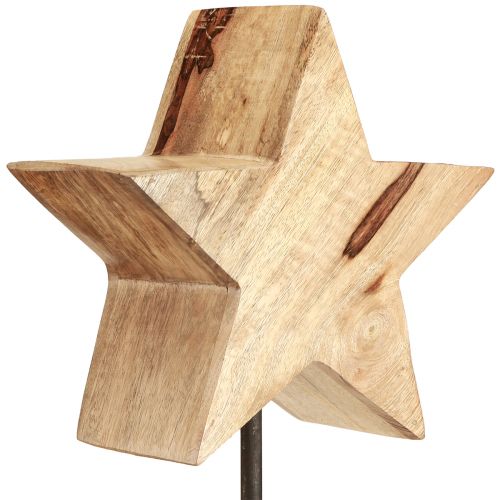Prodotto Stella in legno naturale con base in asta decoro stella 20x9,5x50cm