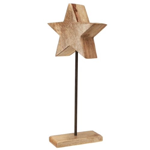 Prodotto Stella in legno naturale con base in asta decoro stella 20x9,5x50cm