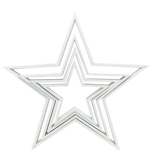 Floristik24 Set di stelle in legno bianco 4 pezzi