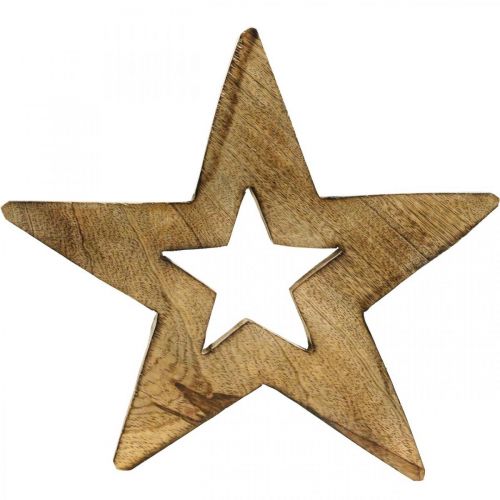 Stella in legno fiammata Decorazione in legno in piedi Natale 28cm
