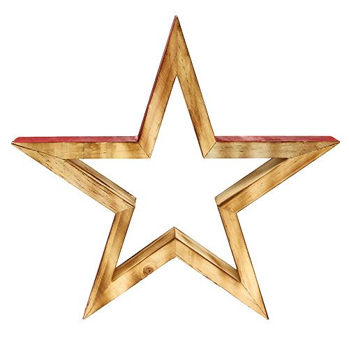 Floristik24 Stella in legno aperta natura, rosso 24,5cm 2 pezzi