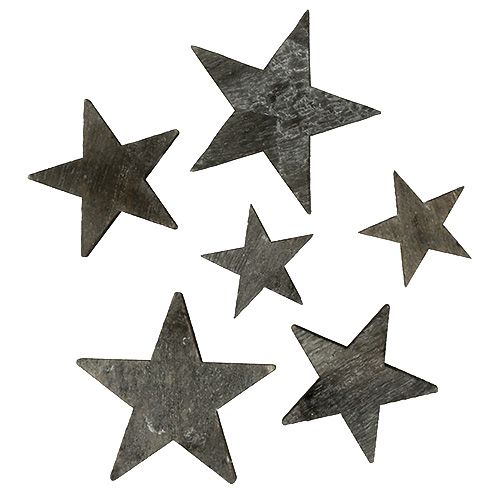 Stella in legno per dispersione grigia 2,7-5 cm 72 pz