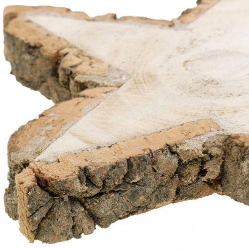 Floristik24 Vassoio realizzato con fetta d&#39;albero, Natale, decorazione in legno stella, legno naturale Ø20cm