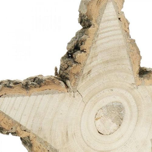 Floristik24 Vassoio in legno per l&#39;Avvento, fetta di albero a forma di stella, Natale, decorazione stella legno naturale Ø29cm
