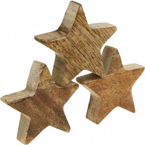 Prodotto Stelle in legno sparse decorazione stella natalizia lucida naturale H5cm 12 pz