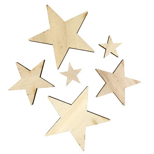 Floristik24 Stelle in legno 2,5 cm -7 cm naturali 48 pz