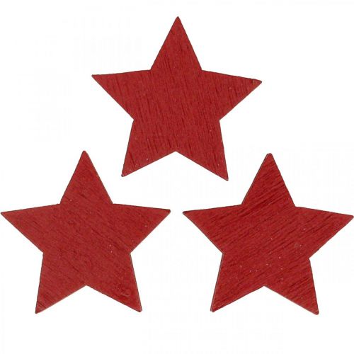 Floristik24 Stelle in legno codette rosse Stelle di Natale 3cm 72pz