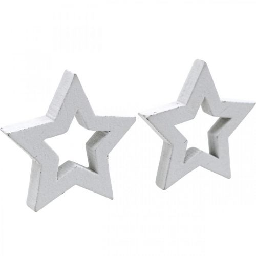 Floristik24 Stelle in legno decorazioni sparse Stelle di Natale bianche 3 cm 72 pz