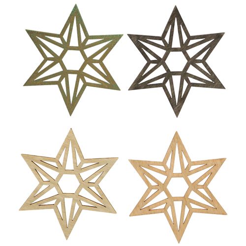 Floristik24 Stelle in legno Decorazioni natalizie Stelle in legno marroni 8 cm 16 pz