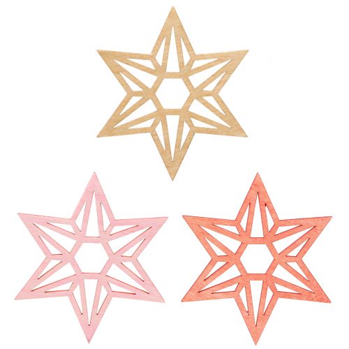 Floristik24 Stelle in legno Decorazione natalizia Stelle in legno arancioni 8 cm 16 pz