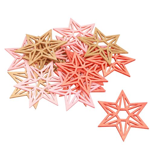 Prodotto Stelle in legno Decorazione natalizia Stelle in legno arancioni 8 cm 16 pz