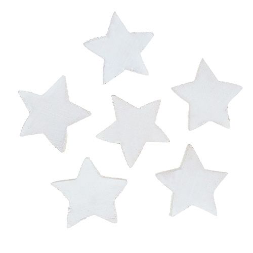 Stelle in legno 5 cm bianche 16 pz