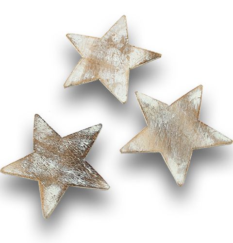 30 stelle in legno bianco 2-7,5cm 
