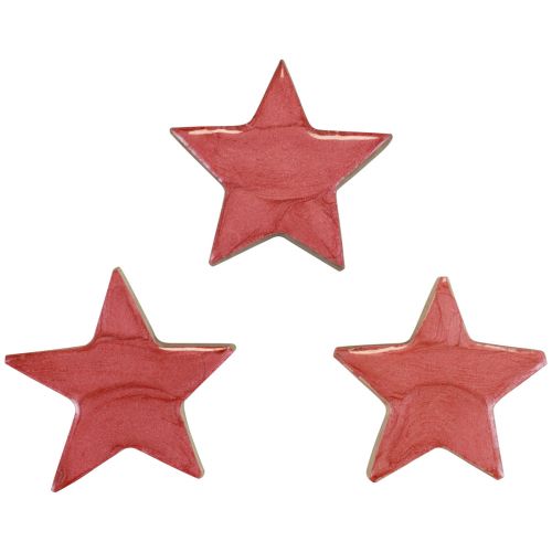 Prodotto Decorazione stelle in legno Decorazione natalizia stelle rosa lucido Ø5cm 8pz