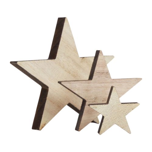 Prodotto Decorazione stelle in legno decorazione sparsa Natale naturale 3/5/7 cm 29 pz