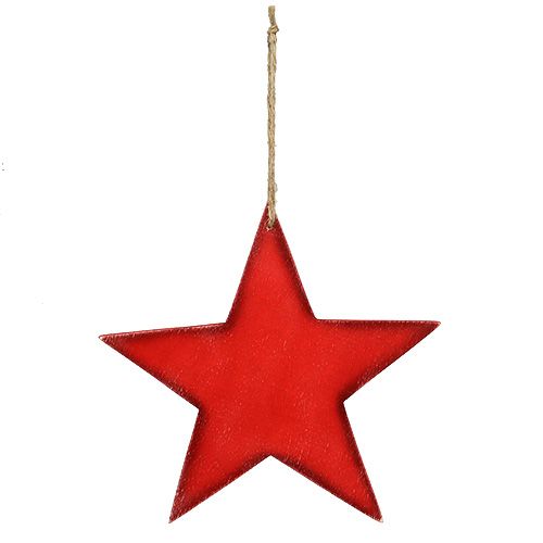 Stelle in legno da appendere 30 cm rosse 3 pz
