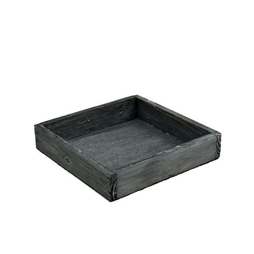 Floristik24 Vassoio in legno grigio 14 cm x 14 cm x 3 cm 5 pezzi
