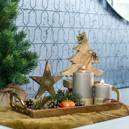 Floristik24 Vassoio in legno con manici, ciotola decorativa, legno di mango L39,5 cm