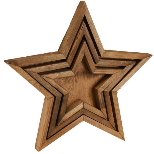 Prodotto Vassoio in legno decorazione stella marrone Ø38/29/22cm set da 3
