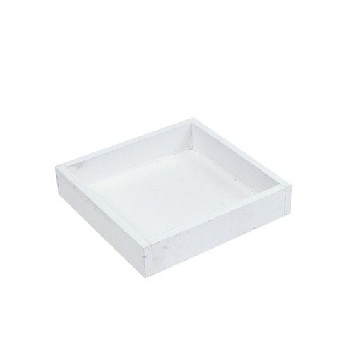Prodotto Vassoio in legno vassoio bianco quadrato 14 cm × 14 cm × 3 cm 5 pezzi