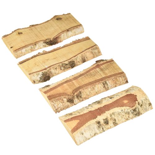 Prodotto Vassoio in legno con corteccia di betulla, decorazione 25×10×2cm 4 pezzi