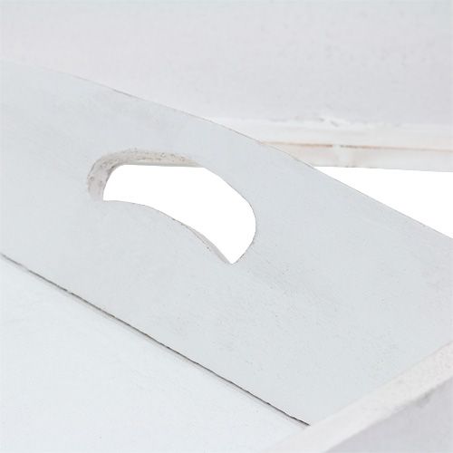 Floristik24 Vassoio in legno 2 set 42x28 / 35,5x24 cm bianco