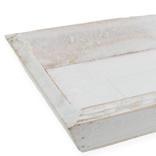 Floristik24 Ciotola in legno bianca 35 cm x 11 cm
