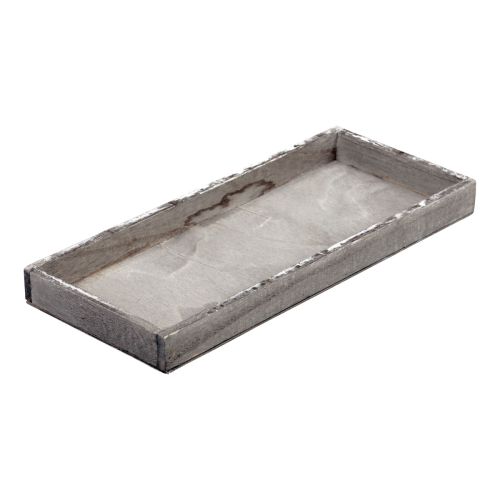 Floristik24 Vassoio in legno vassoio decorativo quadrato vintage legno grigio 35×15×3 cm