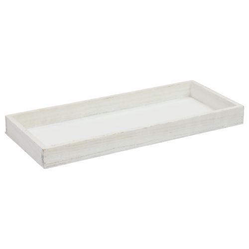 Floristik24 Vassoio in legno bianco vassoio decorativo shabby chic legno 35×15×3cm