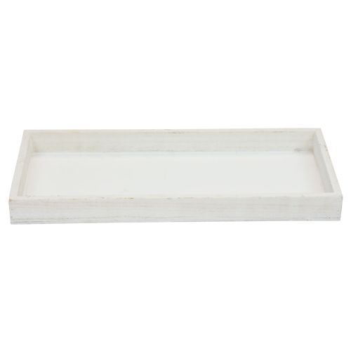 Floristik24 Vassoio in legno bianco vassoio decorativo shabby chic legno 35×15×3cm