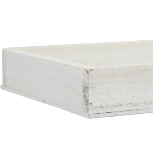Floristik24 Vassoio in legno bianco vassoio decorativo shabby chic legno 35×15×3cm