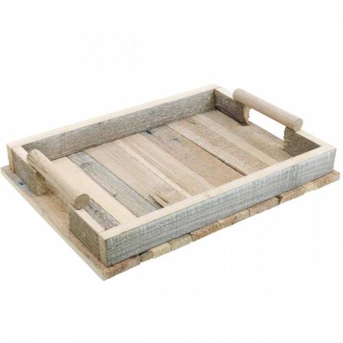 Floristik24 Vassoio decorativo, decorazione in legno, vassoio in legno, decorazione da tavola 37,5 cm