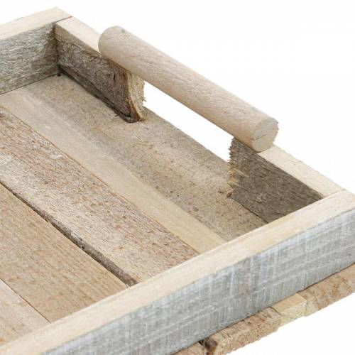 Floristik24 Vassoio decorativo, decorazione in legno, vassoio in legno, decorazione da tavola 37,5 cm