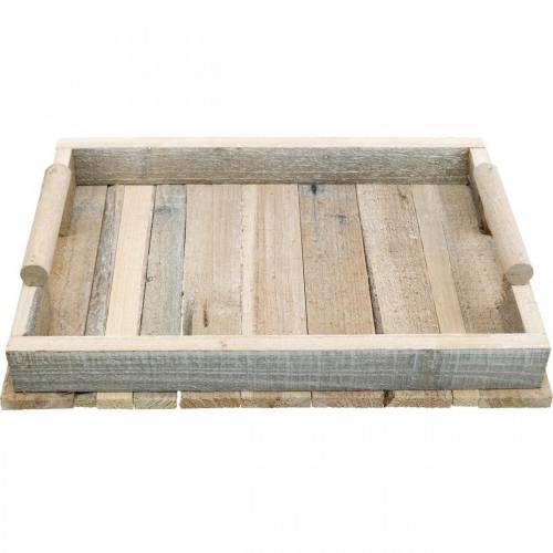 Floristik24 Vassoio decorativo, decorazione in legno, vassoio in legno, decorazione da tavola 37,5 cm