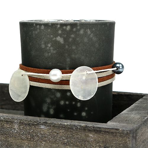 Floristik24 Vassoio in legno con 3 bicchieri tealight grigio, argento