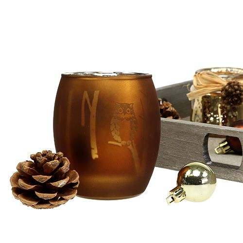 Prodotto Vassoio in legno con 3 bicchieri tealight marrone, oro