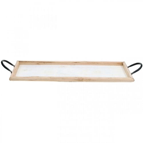 Floristik24 Vassoio in legno con manici in metallo, vaso per piante, vassoio decorativo naturale L50cm