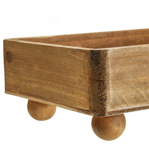 Floristik24 Vassoio in legno Vassoio decorativo rettangolare con piedini 34×14×7cm