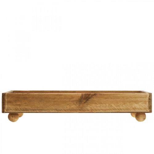 Floristik24 Vassoio in legno Vassoio decorativo rettangolare con piedini 34×14×7cm