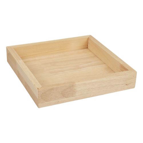 Floristik24 Vassoio in legno vassoio decorativo quadrato in legno naturale 25×25×3,5 cm